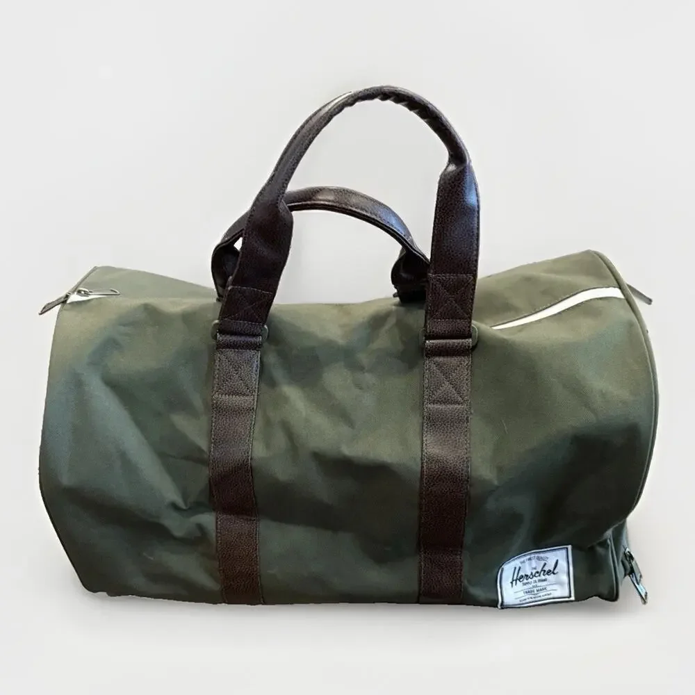 Herschel Supply Co. Ravine Duffel Bag Green Faux Leather Handle